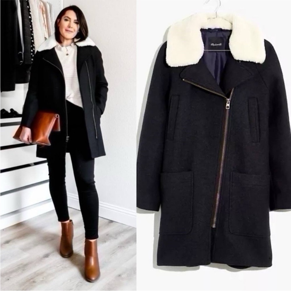 Madewell Eldridge Zip Coat In Insuluxe Fabric Black Xxs